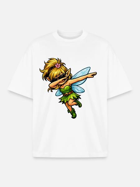 Dabbing Weibliche Fee - Boxy Heavyweight Unisex Organic T-Shirt von Stanley/Stella - Weiß