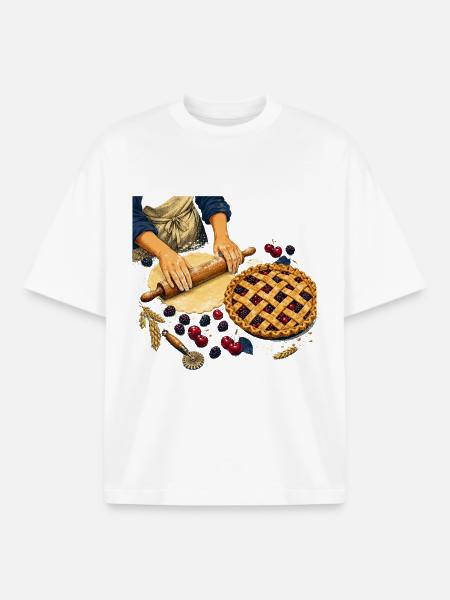 Rustikaler Fruchtkuchen - Boxy Heavyweight Unisex Organic T-Shirt von Stanley/Stella - Weiß