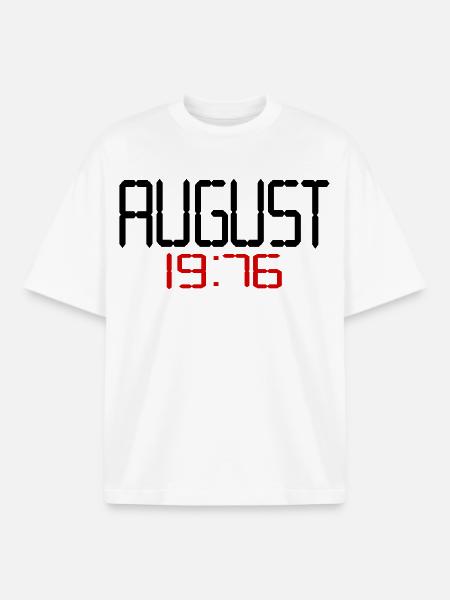 50th birthday, August 1976 - Boxy Heavyweight Unisex Organic T-Shirt by Stanley/Stella - white