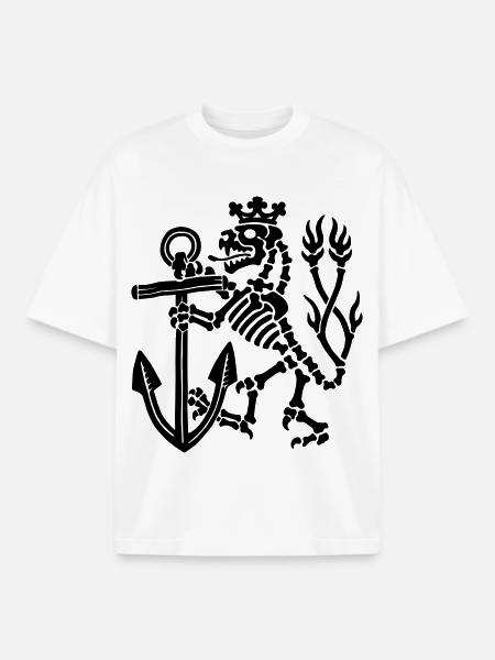 Löwe_black - T-shirt unisexe boxy épais biologique Stanley/Stella - blanc