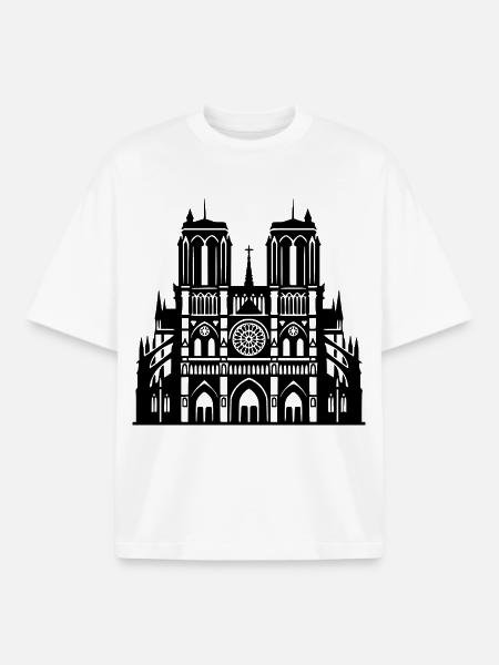 Notre-Dame de Paris - Boxy Heavyweight Unisex Organic T-Shirt by Stanley/Stella - white