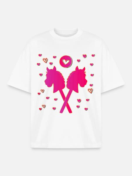 Hobby Horsing Girl - Boxy Heavyweight Unisex Organic T-Shirt by Stanley/Stella - white