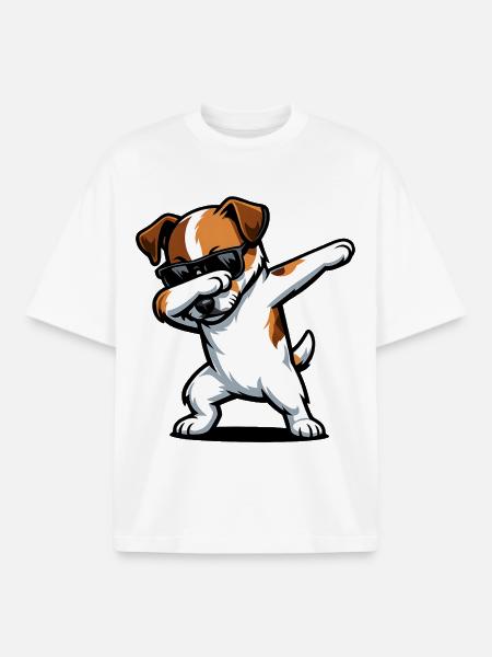 Pasteur de Russell Terrier - T-shirt unisexe boxy épais biologique Stanley/Stella - blanc