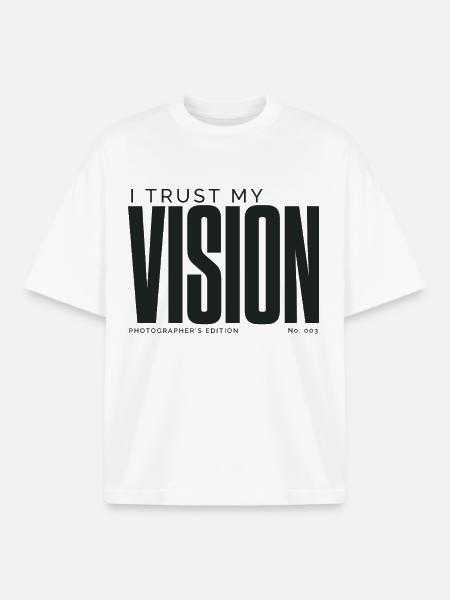I Trust My Vision | Photographer's Edition - Boxy Heavyweight Unisex Organic T-Shirt by Stanley/Stella - white