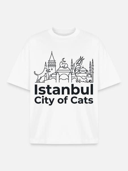 Istanbul City of Cats - Boxy Heavyweight Unisex Organic T-Shirt by Stanley/Stella - white