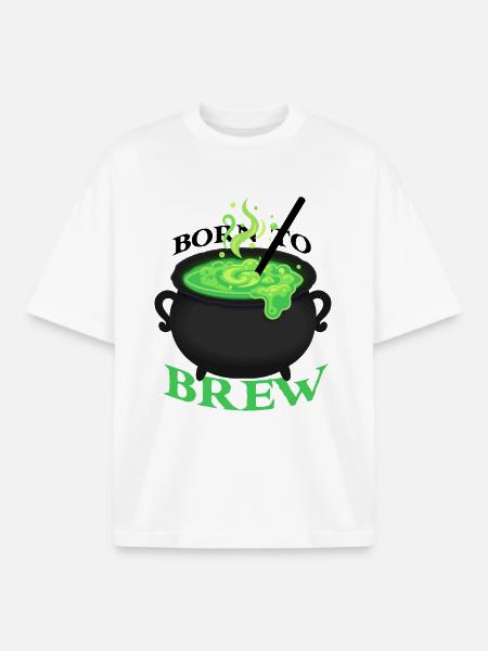 Green Brew Pot Cartoon - Boxy Heavyweight Unisex Organic T-Shirt von Stanley/Stella - Weiß