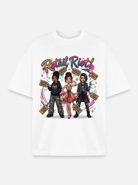 Retail Riot - Boxy Heavyweight Unisex Organic T-Shirt by Stanley/Stella - white