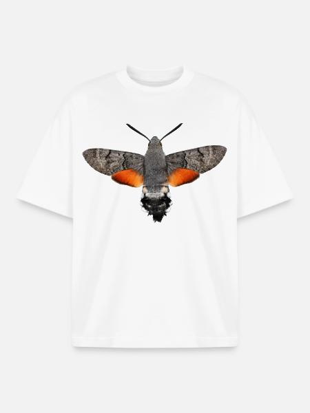 Papillon colibri Macroglossum stellatarum - T-shirt unisexe boxy épais biologique Stanley/Stella - blanc