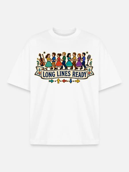 LONG LINES READY - Boxy Heavyweight Unisex Organic T-Shirt von Stanley/Stella - Weiß