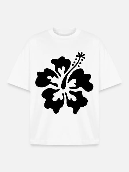 Fleurs d'Hawaï - T-shirt unisexe boxy épais biologique Stanley/Stella - blanc