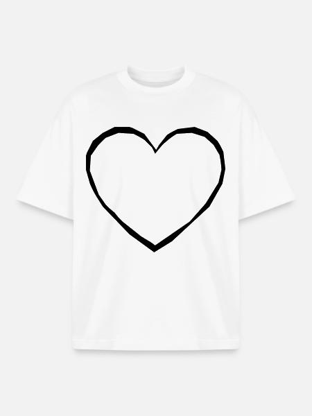 Heart - Boxy Heavyweight Unisex Organic T-Shirt by Stanley/Stella - white