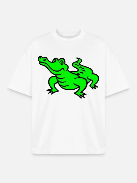 crocodile (a) - T-shirt unisexe boxy épais biologique Stanley/Stella - blanc