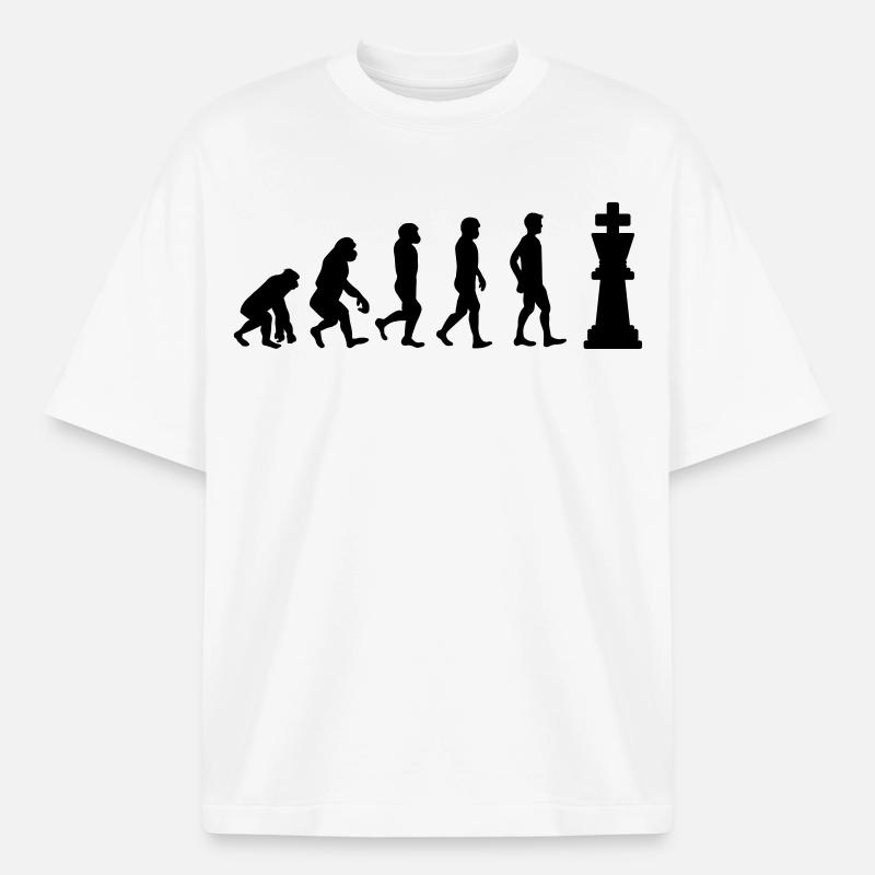 Schach Evolution - Boxy Heavyweight Unisex Organic T-Shirt von Stanley/Stella - Weiß