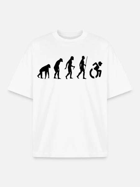 Evolution Rollstuhl. Die Rollstuhl-Evolution * - Boxy Heavyweight Unisex Organic T-Shirt von Stanley/Stella - Weiß
