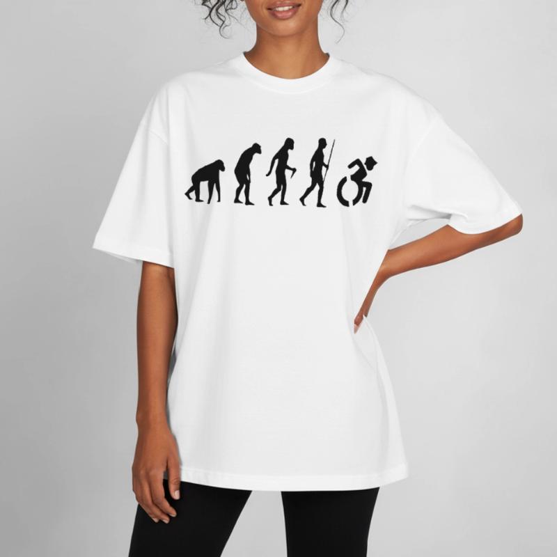 Evolution Rollstuhl. Die Rollstuhl-Evolution * Heavyweight Unisex Boxy T-Shirt von stanley/stella	