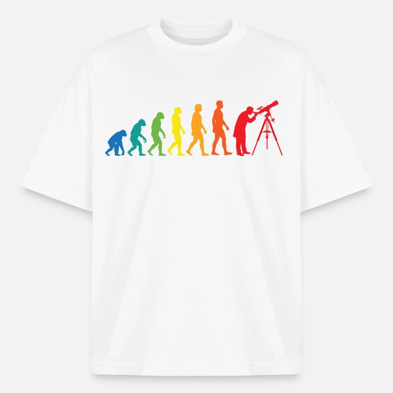 Evolution Astronomy – Space Telescope Design - Boxy Heavyweight Unisex Organic T-Shirt by Stanley/Stella - white