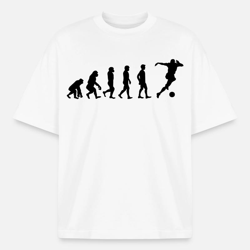 Fussballer Evolution - Heavyweight Unisex Boxy T-Shirt von stanley/stella	 - Weiß