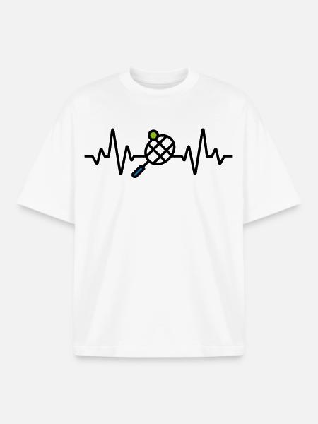 I love Tennis - Boxy Heavyweight Unisex Organic T-Shirt by Stanley/Stella - white