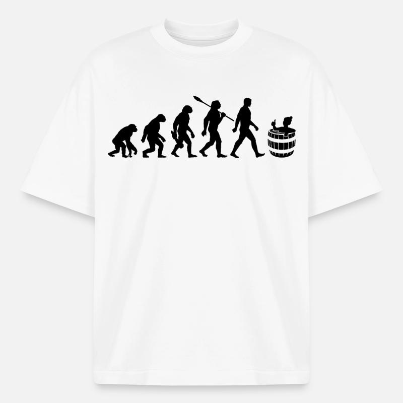 Evolution - Eisbader - Winterbaden - Eisbaden - Heavyweight Boxy Unisex T-Shirt by Stanley/Stella - white