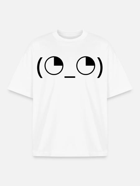 Eye rolling emoticon (◔_◔) annoyed look - Boxy Heavyweight Unisex Organic T-Shirt by Stanley/Stella - white
