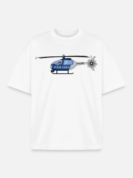 Polizei Hubschrauber Pilot - Boxy Heavyweight Unisex Organic T-Shirt von Stanley/Stella - Weiß