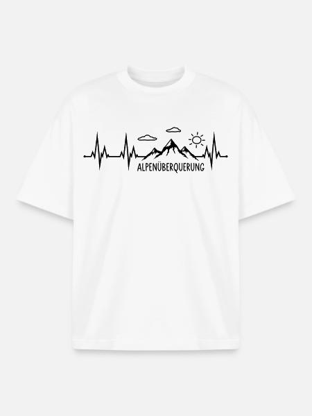 Alpenüberquerung Herzschlag - Boxy Heavyweight Unisex Organic T-Shirt von Stanley/Stella - Weiß