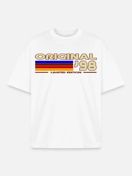 Original 98 Retro Rainbow - Boxy Heavyweight Unisex Organic T-Shirt by Stanley/Stella - white