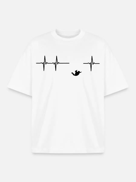 Parachute jumper pulse - Boxy Heavyweight Unisex Organic T-Shirt by Stanley/Stella - white