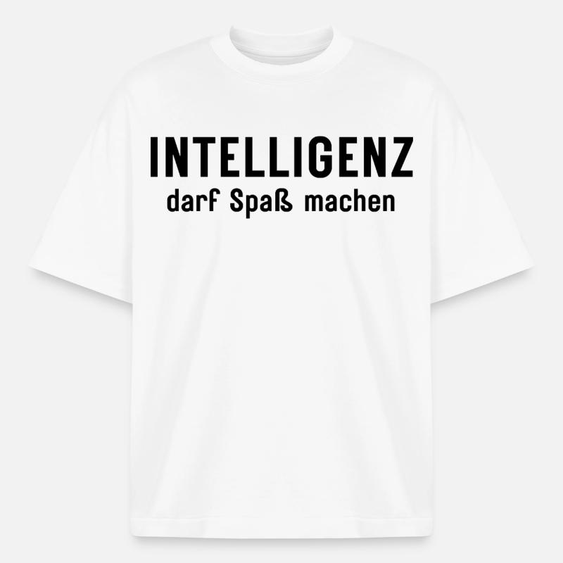 Intelligenz darf Spaß machen Statement Design - Boxy Heavyweight Unisex Organic T-Shirt von Stanley/Stella - Weiß