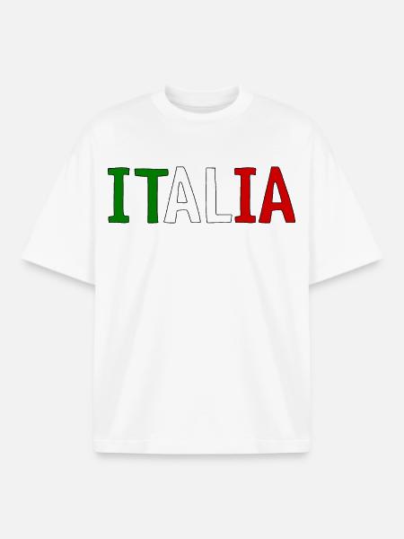 Italia - T-shirt unisexe boxy épais biologique Stanley/Stella - blanc