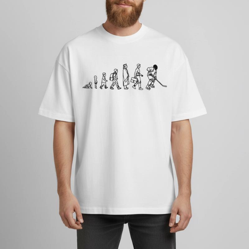 Evolution Eishockeyspieler Boxy Heavyweight Unisex Organic T-Shirt von Stanley/Stella