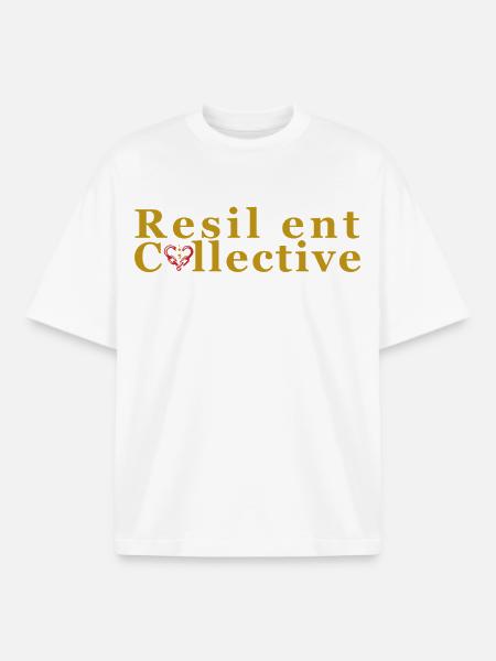 Resilient Collective Logo - Boxy Heavyweight Unisex Organic T-Shirt by Stanley/Stella - white