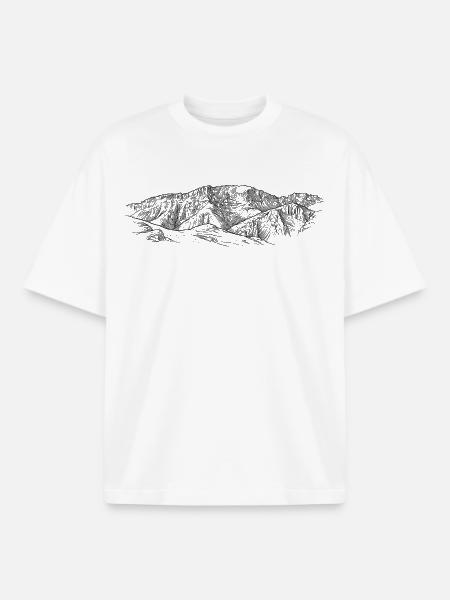 Kremsmauer Silhouette | Upper Austria Pre-Alps - Boxy Heavyweight Unisex Organic T-Shirt by Stanley/Stella - white