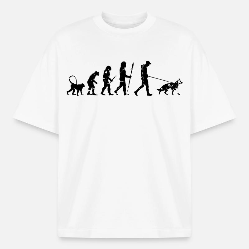 Deutscher Schäferhund Evolution - Boxy Heavyweight Unisex Organic T-Shirt von Stanley/Stella - Weiß