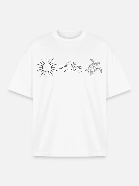 Meereskunst als Motiv - Boxy Heavyweight Unisex Organic T-Shirt von Stanley/Stella - Weiß