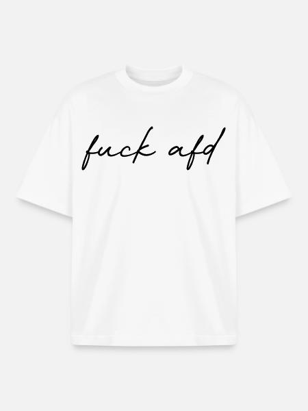 Protest Lettering Against AfD Anti Right - Boxy Heavyweight Unisex Organic T-Shirt by Stanley/Stella - white