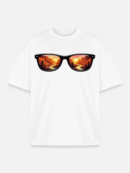 Desert Canyon Sunset Sunglasses - Boxy Heavyweight Unisex Organic T-Shirt von Stanley/Stella - Weiß