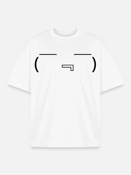 Hungry Emote ( ̄『 ̄) Drooling Kaomoji - Boxy Heavyweight Unisex Organic T-Shirt by Stanley/Stella - white