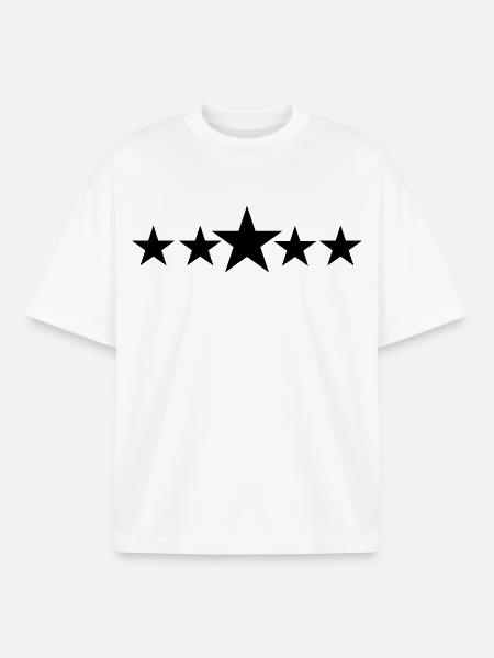Five solid stars - Boxy Heavyweight Unisex Organic T-Shirt by Stanley/Stella - white
