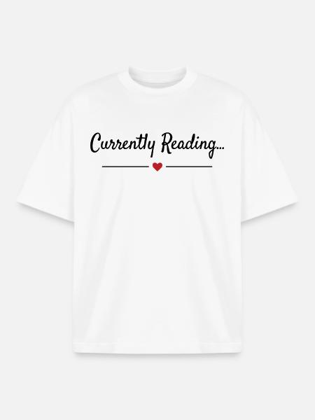 Currently Reading Bookworm Saying - Boxy Heavyweight Unisex Organic T-Shirt by Stanley/Stella - white