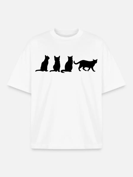 félin - T-shirt unisexe boxy épais biologique Stanley/Stella - blanc