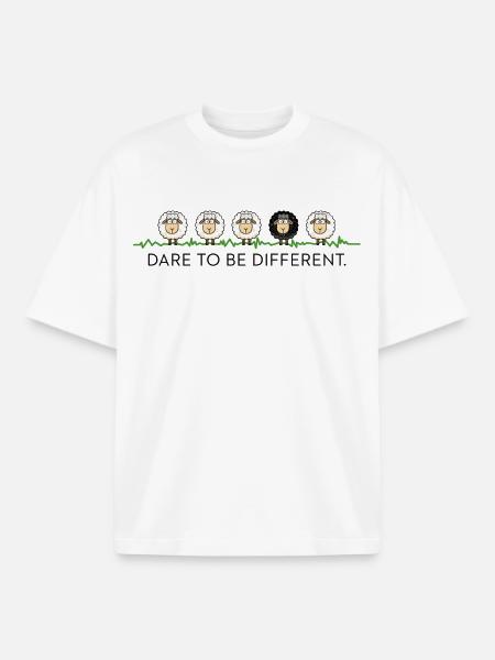 Oser être différent – Black Sheep - T-shirt unisexe boxy épais biologique Stanley/Stella - blanc