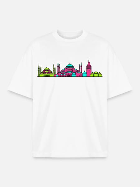 Istanbuler Stadtskyline Hagia Sophia Kunst - Boxy Heavyweight Unisex Organic T-Shirt von Stanley/Stella - Weiß