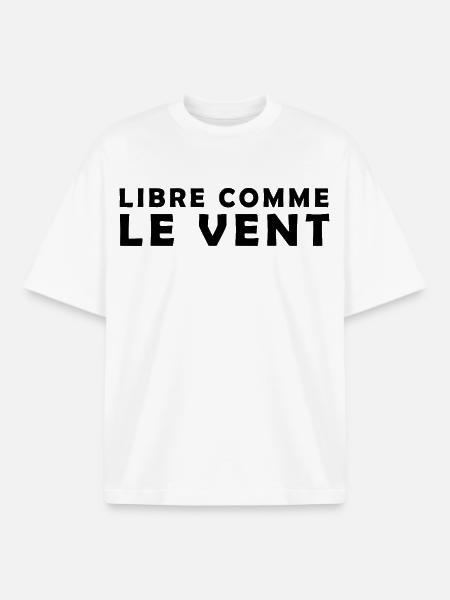 Libre_comme_le_vent - T-shirt unisexe boxy épais biologique Stanley/Stella - blanc