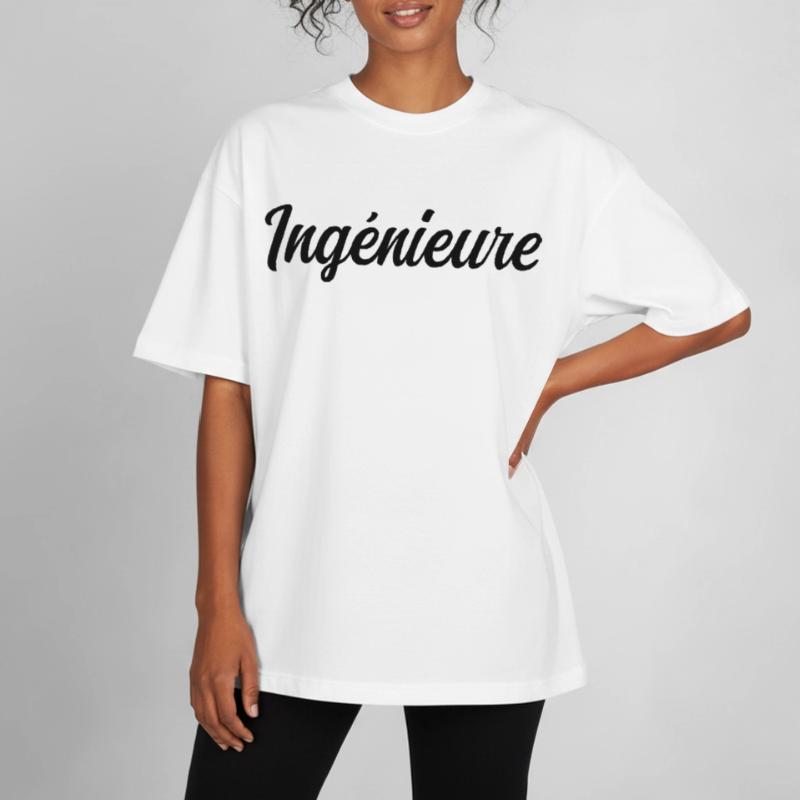 Ingénieure Conception Technique Science Projet T-shirt unisexe boxy épais biologique Stanley/Stella