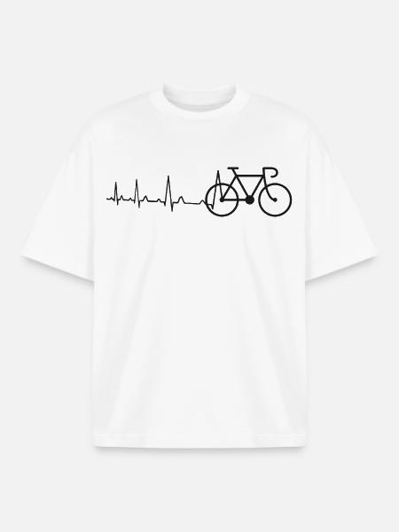 Herzschlag Rennrad - Boxy Heavyweight Unisex Organic T-Shirt von Stanley/Stella - Weiß