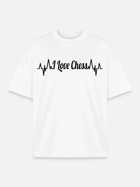 Chess Player Love - Boxy Heavyweight Unisex Organic T-Shirt by Stanley/Stella - white