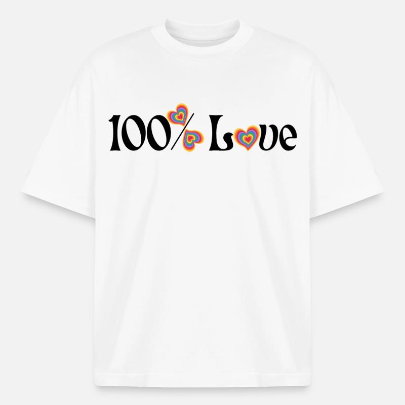 100 % Love - Boxy Heavyweight Unisex Organic T-Shirt von Stanley/Stella - Weiß