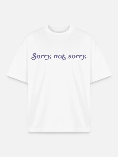 Désolé, pas désolé – Effronté et direct - T-shirt unisexe boxy épais biologique Stanley/Stella - blanc