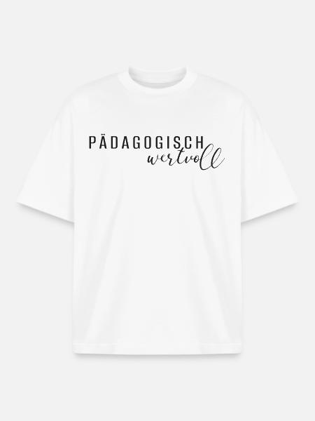 Pedagogically valuable - Boxy Heavyweight Unisex Organic T-Shirt by Stanley/Stella - white